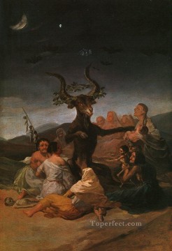  brujas Lienzo - Sábado de Brujas Romántico moderno Francisco Goya